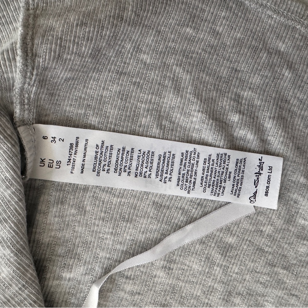 ASOS Light Gray Ribbed Top - Picture 3 of 3